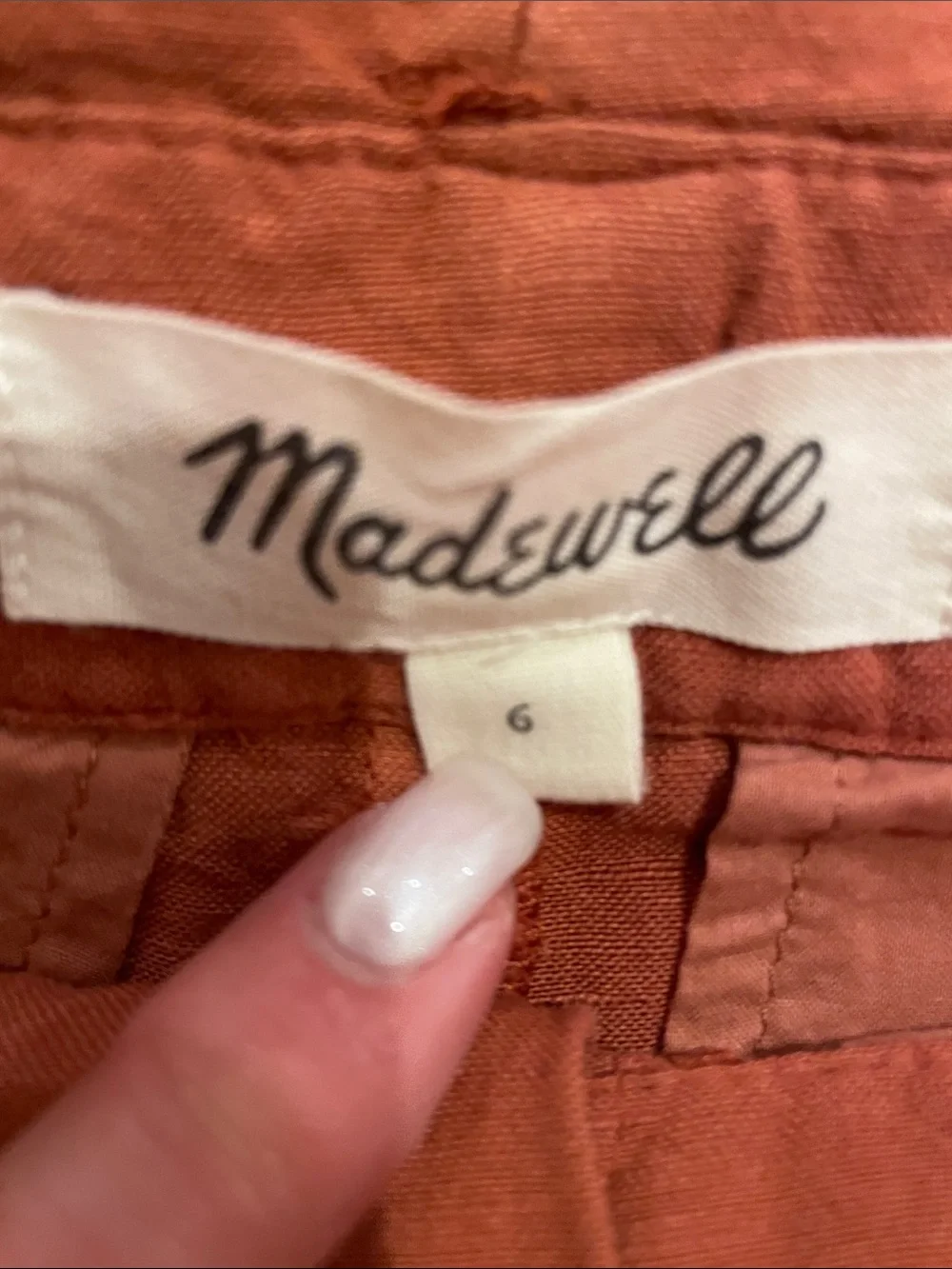 Madewell Paperbag Waist Linen-Blend Pants - Rust Orange